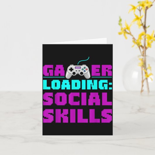 Sarcastic Gamer Loading Social Skills Funny Video  カード (黄色い花)