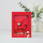 Sarcastic Holiday stress and WINE Christmas quote ポストカード (スタンド正面)