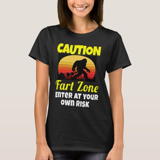 Sarcastic  Humor Caution Fart Zone Enter At Your O Tシャツ (正面)