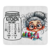 Sarcastic Kitchen Cheat Sheet Chart カッティングボード (正面)
