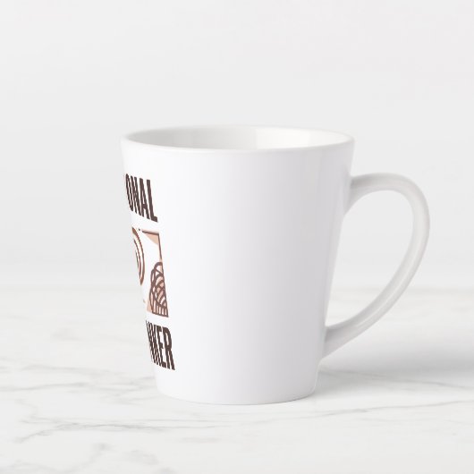 Sarcastic Overthinker with Coffee and Chaos カフェラテマグ (右)