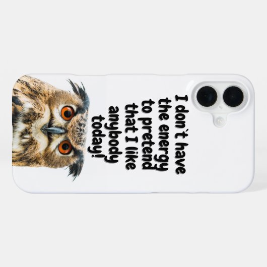 Sarcastic Owl funny quote iPhoneケース (裏面横)