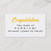 Sarcastic Parking Trophy 名刺 (裏面)