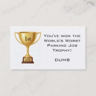 Sarcastic Parking Trophy 名刺