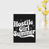 Sarcastic Quote Retro Saying Hostile Girl Summer B カード (黄色い花)