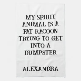 Sarcastic Racoon Funny Animal Lover Custom Humor キッチンタオル