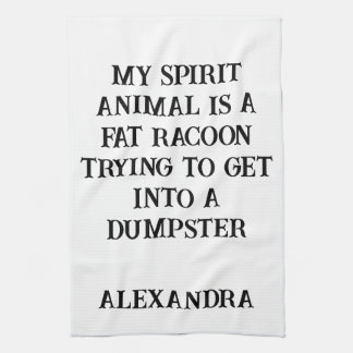 Sarcastic Racoon Funny Animal Lover Custom Humor キッチンタオル