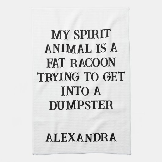 Sarcastic Racoon Funny Animal Lover Custom Humor キッチンタオル (縦)