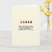 Sarcastic Santa Naughty List Funny Christmas Card カード (黄色い花)