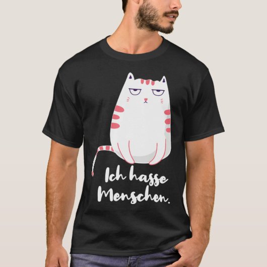 Sarcastic Saying Women s  Idea Ich hasse Menschen Tシャツ (正面)