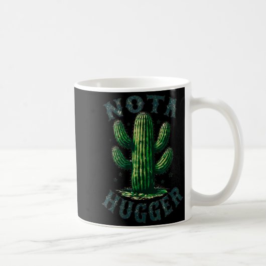 Sarcastic Sayings Cactus Not A Hugger No Hug Meme  コーヒーマグカップ (右)