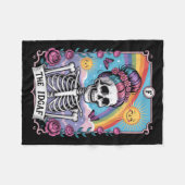 Sarcastic Skeleton The Idgaf Funny Tarot Card Goth フリースブランケット (正面(横))
