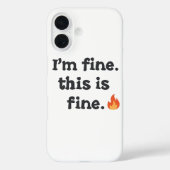 Sarcastic "This is Fine" Meme with Fire Emoji Case-Mate iPhoneケース (裏面)