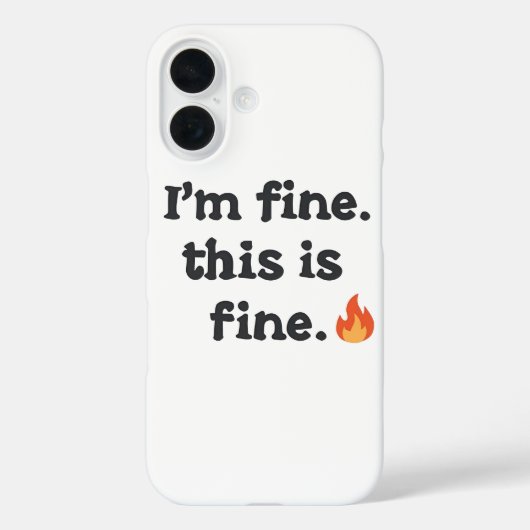 Sarcastic "This is Fine" Meme with Fire Emoji Case-Mate iPhoneケース (裏面)