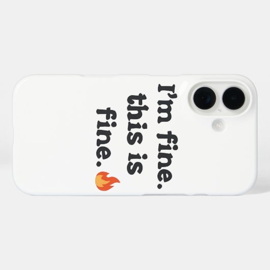 Sarcastic "This is Fine" Meme with Fire Emoji Case-Mate iPhoneケース (裏面 (横))