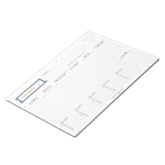 Sarcastic “This Week” Weekly Planner Snarky Quotes ノートパッド (アングル)