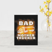 Sarcastic Trucking Humor Quote For Bad Mother Truc カード (黄色い花)