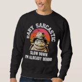 Sarcastic Turtle Retro Sunset Graphic スウェットシャツ (正面)