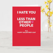 Sarcastic Valentines I Hate You Card カード (黄色い花)
