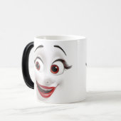 Sarcastic Women Face with Red Lips モーフィングマグカップ (正面左)