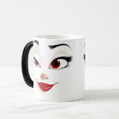Sarcastic Women Face with Red Lips モーフィングマグカップ (正面左)