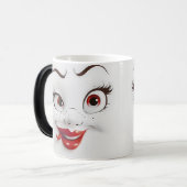 Sarcastic Women Face with Red Lips モーフィングマグカップ (正面左)