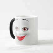 Sarcastic Women Face with Red Lips モーフィングマグカップ (正面左)