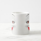 Sarcastic Women Face with Red Lips モーフィングマグカップ (中央)