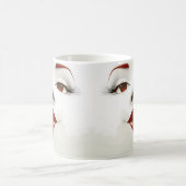Sarcastic Women Face with Red Lips モーフィングマグカップ (中央)