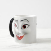 Sarcastic Women Face with Red Lips モーフィングマグカップ (正面左)