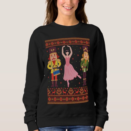 Sarcastic Xmas Nutcracker Ugly Christmas Sweater スウェットシャツ (正面)