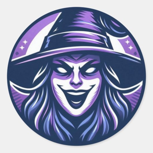 SarcasticWitchFace  ラウンドシール (正面)
