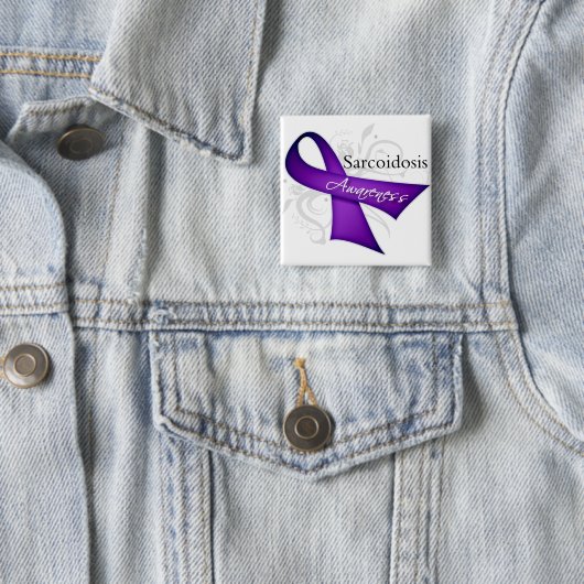 Sarcoidosis Awareness Ribbon 缶バッジ (インサイチュ)