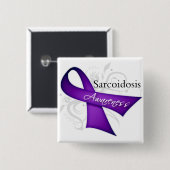 Sarcoidosis Awareness Ribbon 缶バッジ (正面&裏面)