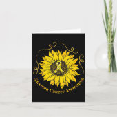Sarcoma Cancer Awareness Sunflower Yellow Ribbon S カード (正面)