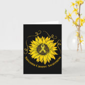 Sarcoma Cancer Awareness Sunflower Yellow Ribbon S カード (黄色い花)