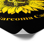 Sarcoma Cancer Awareness Sunflower Yellow Ribbon S ポスター (角)