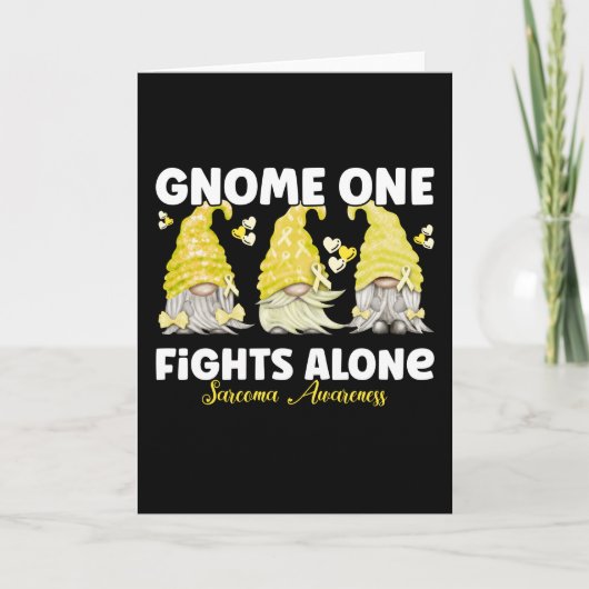 Sarcoma Cancer Awareness Yellow Gnome カード (正面)