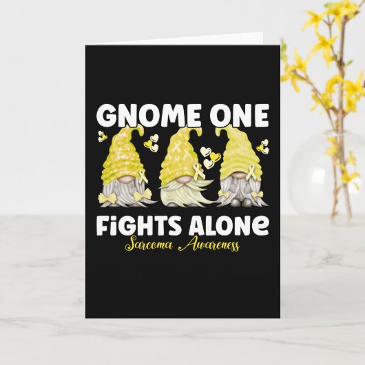 Sarcoma Cancer Awareness Yellow Gnome カード (黄色い花)