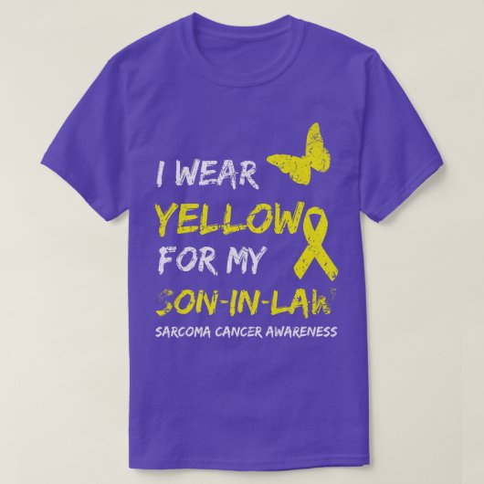 Sarcoma Cancer Ribbon I衣服イエローfor my SonInLa Tシャツ (デザイン正面)