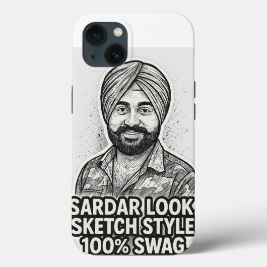 Sardar Sketch Swag iPhone 13 Case – Black & White  Case-Mate iPhoneケース (裏面)