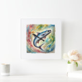 Sardine in Light 051124AREF144 - Watercolor スクエア壁時計 (ホーム)