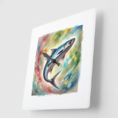 Sardine in Light 051124AREF144 - Watercolor スクエア壁時計 (傾斜)