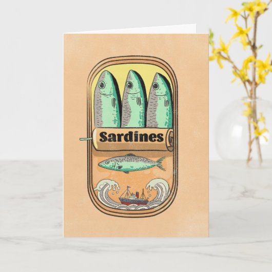 Sardine Tin カード (黄色い花)