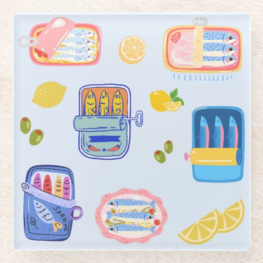 Sardines and Lemons ガラスコースター (正面)