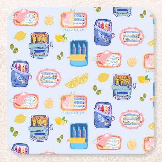 Sardines and Lemons スクエアペーパーコースター (正面)