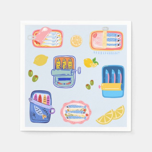 Sardines and Lemons スタンダードカクテルナプキン (正面)