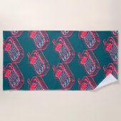 Sardines Doodles ビーチタオル (正面)