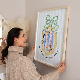 Sardines in a Plate in Green Bow Kitchen Poster ポスター