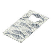Sardines in Motion in navy and ivory クレジットカード栓抜き (正面アングル)